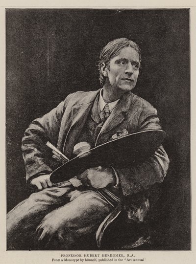Professor Hubert Herkomer, RA (litho) av English School
