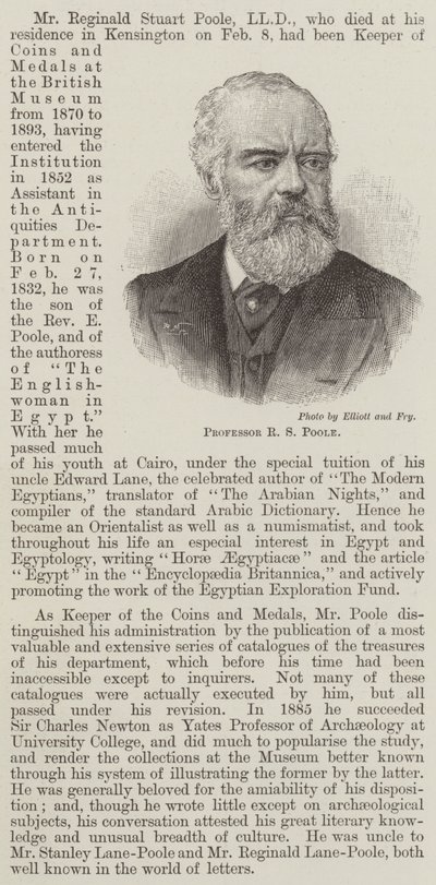 Professor RS Poole (gravyr) av English School
