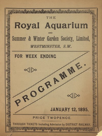 Program för The Royal Aquarium av English School