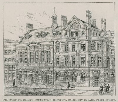 Föreslagna St Brides Foundation Institute, Salisbury Square, Fleet Street av English School