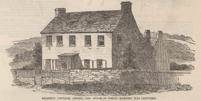 Prospect Cottage, Jersey: huset där Frederick George Manning tillfångatogs (gravyr) av English School