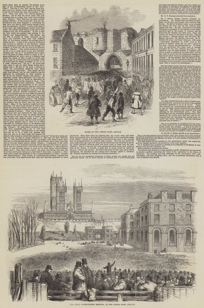 Protektionistiskt möte i Lincoln (gravyr) av English School