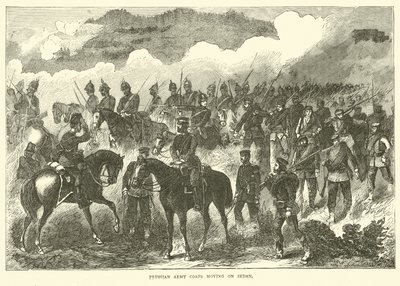 Preussiska armékåren på väg mot Sedan, september 1870 av English School