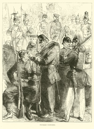 Preussiska uniformer, augusti 1870 av English School