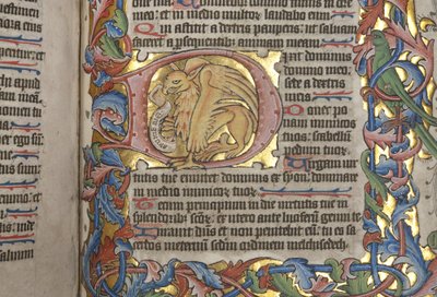 Psaltare med Sarum brukskalender, Fol 84 recto, detalj, c.1425-75 av English School