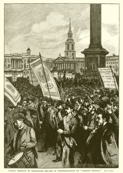 Offentligt möte på Trafalgar Square till minne av den blodiga söndagen av English School