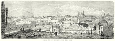 Puebla de Los Angeles - Från väster (gravyr) av English School