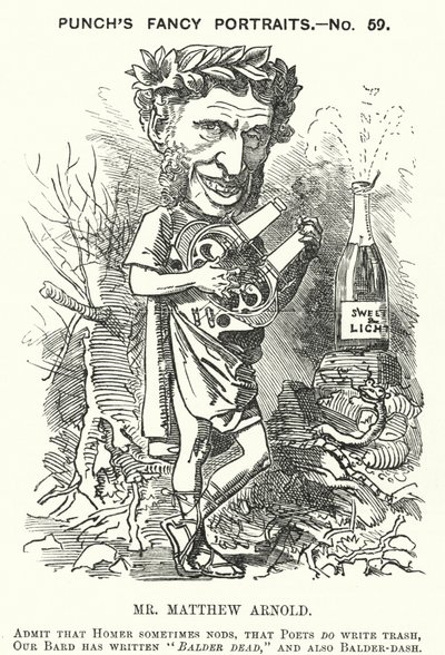 Punch tecknad: Matthew Arnold, engelsk poet (gravyr) av English School