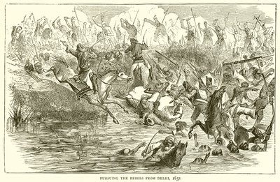 Jag förföljer rebellerna från Delhi, 1857 av English School