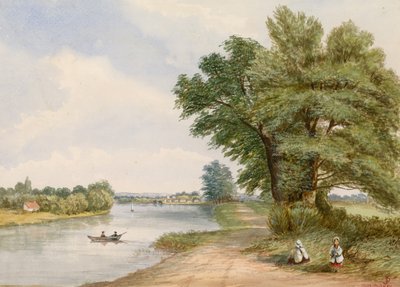 Putney, London (wc på papper) av English School