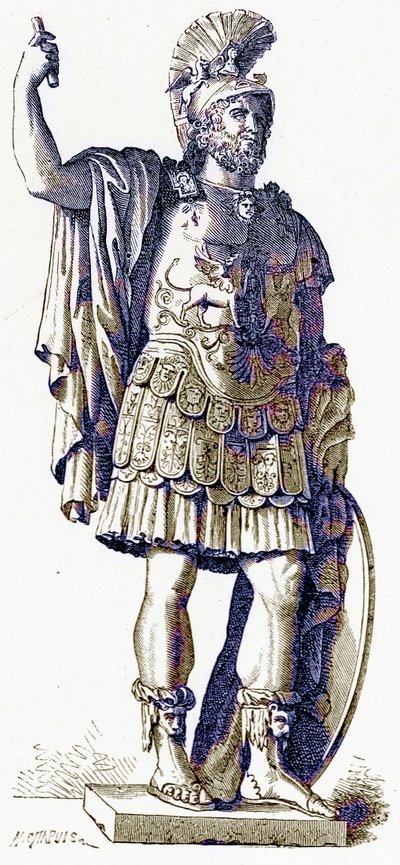 Pyrrhus, illustration från History of Rome av Victor Duruy, publicerad 1884 (digitalt förbättrad bild) av English School