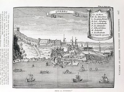 Quebec, efter La Potherie (1663-1736), illustration från volym IV av 