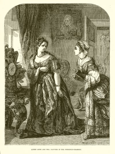 Drottning Anne och fru Danvers i närvarokammaren av English School