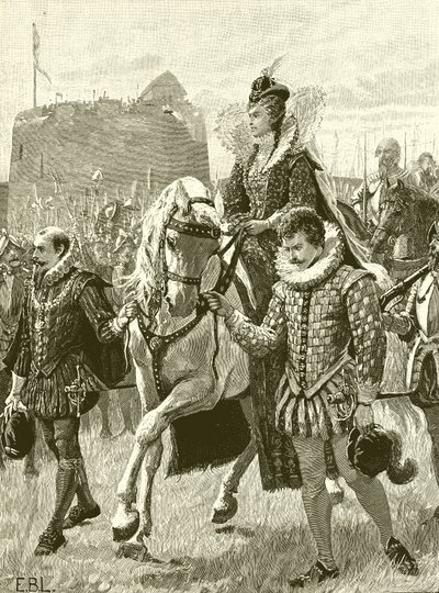 Drottning Elizabeth i Tilbury av English School