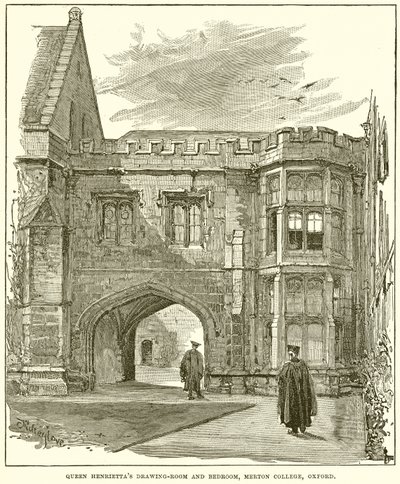 Drottning Henriettas salong och sovrum, Merton College, Oxford av English School