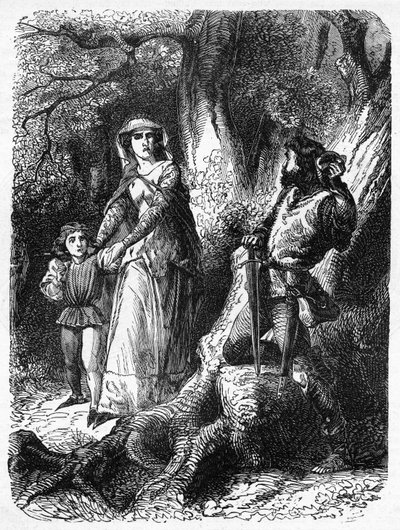 Queen Margaret and the Robber of Hexham, illustration från "John Cassell
