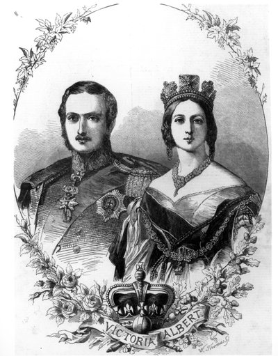 Drottning Victoria (1819-1901) och Prins Albert (1819-61) graverade av W. Thomas, 1844 av English School