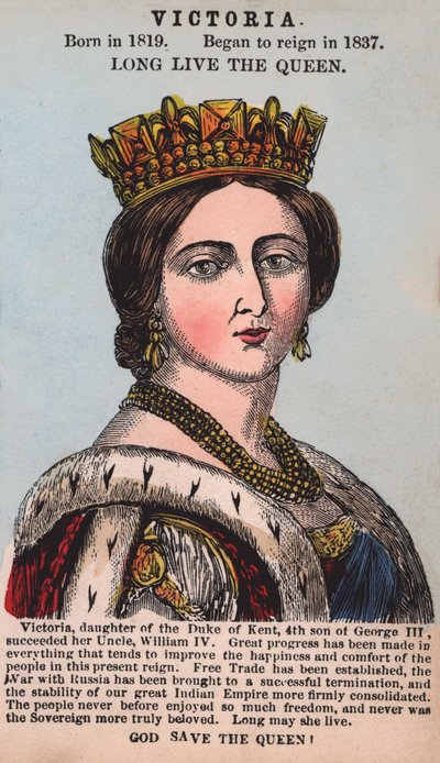 Drottning Victoria (färgad gravyr) av English School