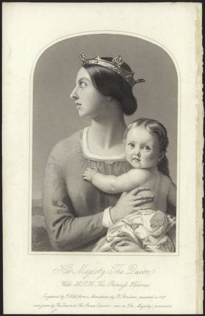 Drottning Victoria och prinsessan Helena av English School