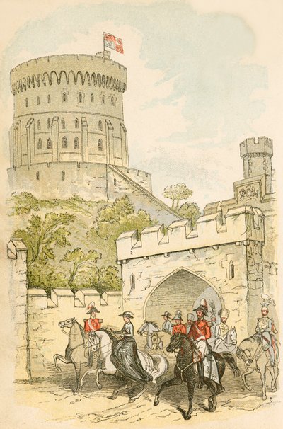 Drottning Victoria rider ut från Windsor Castle av English School