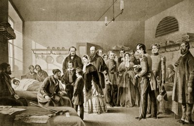 Drottning Victoria besöker de sårade av English School