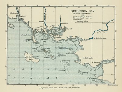 Quiberonbukten och dess inlopp (färglitografi) av English School