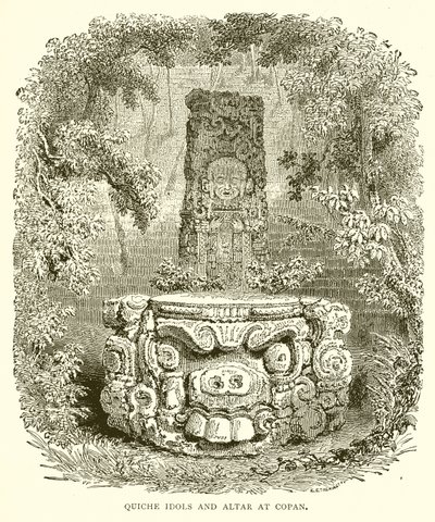 Quiche Idols and Altar på Copan av English School