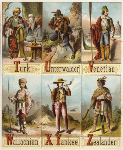 Världens raser (chromolitho) av English School