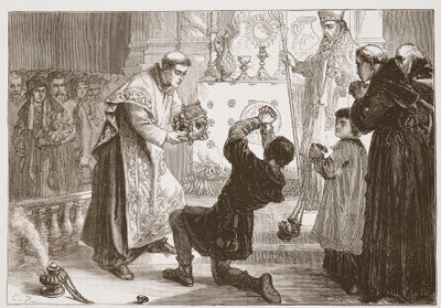 Radziwills Miracle: curing a sham demoniac, illustration från The History of Protestantism av James Aitken Wylie (1808-1890), pub. 1878 av English School