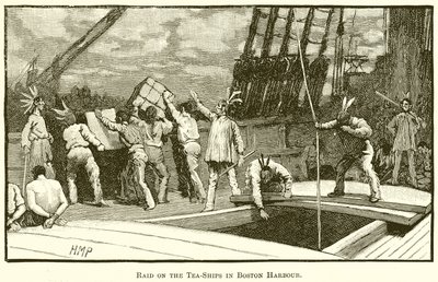 Razzia mot Tea-Ships i Boston Harbor av English School