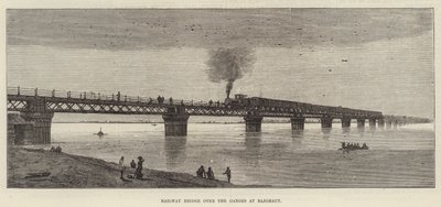 Järnvägsbron över Ganges vid Rajghaut (gravyr) av English School