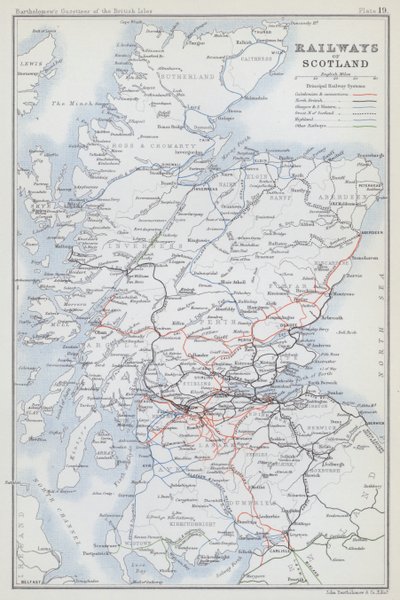 Skottlands järnvägar (färglitografi) av English School