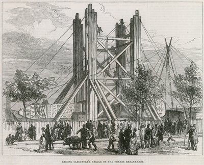 Att höja Cleopatras-nålen på Thames Bank av English School