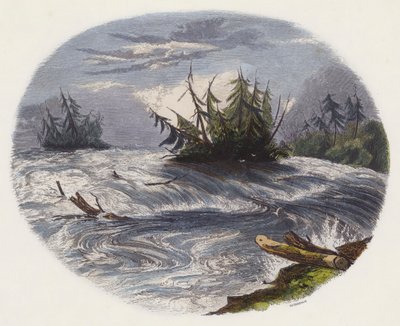 Rapids (färgad gravyr) av English School