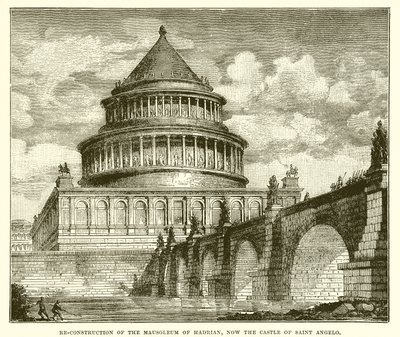 Återuppbyggnad av Hadrianus mausoleum, nu Saint Angelos slott av English School