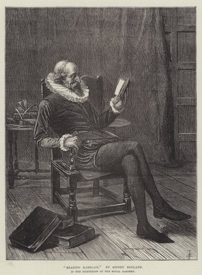Läser Rabelais (gravyr) av English School