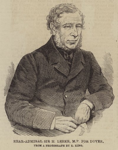Konteramiral Sir H Leeke, MP för Dover (gravyr) av English School