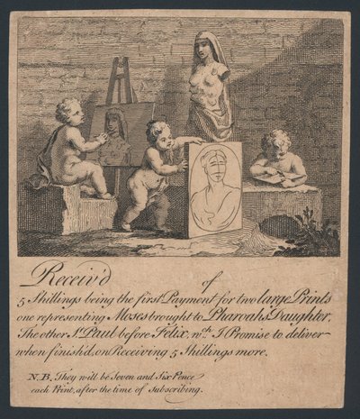 Kvitto på tryck av Moses och St Felix av English School