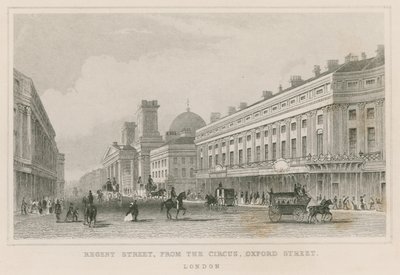 Regent Street, från The Circus, Oxford Street, London av English School