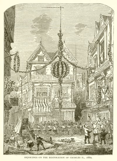 Jubel över återställandet av Karl II, 1660 av English School