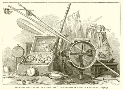 Reliker från Franklin-expeditionen (upptäckt av kapten MClintock, 1858-9) av English School