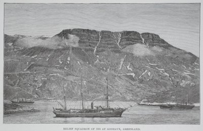 Relief Squadron av 1884 i Godhavn, Grönland, pub. London 1886 av English School