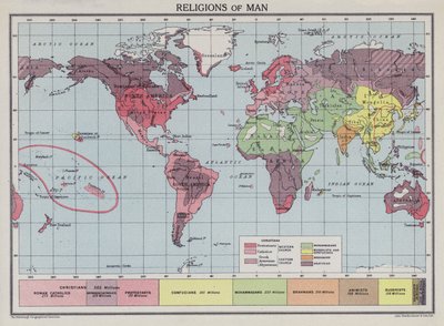 Människans religioner (färglitografi) av English School