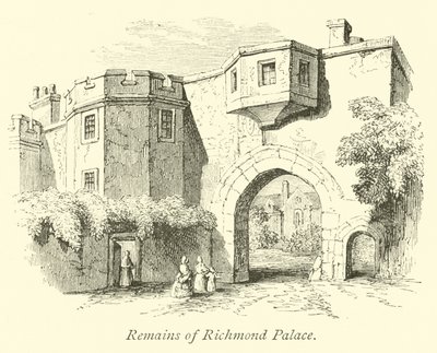 Rester av Richmond Palace av English School