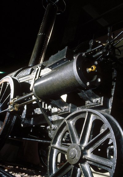 Remains of Stephensons Rocket, 1829 (metall) (detalj) av English School