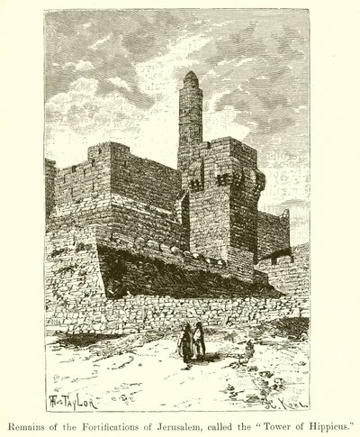 Rester av Jerusalems befästning, kallat Hippicus-tornet av English School
