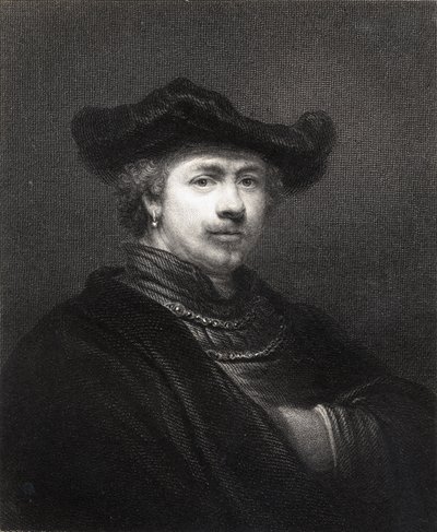 Rembrandt Harmens van Rijn (1606-69) från "The Gallery of Portraits", publicerad 1833 av English School