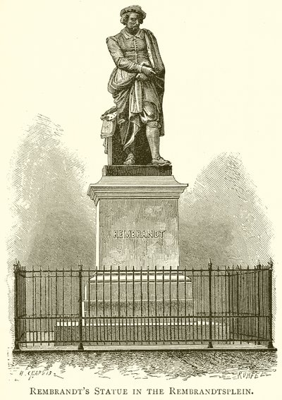 Rembrandt-statyn på Rembrandtplein av English School