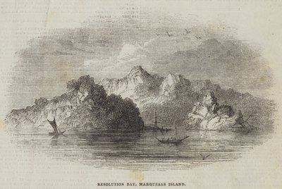 Resolution Bay, Marquesas Island (gravyr) av English School