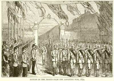 Truppernas återkomst från Ashantee-kriget, 1874 av English School